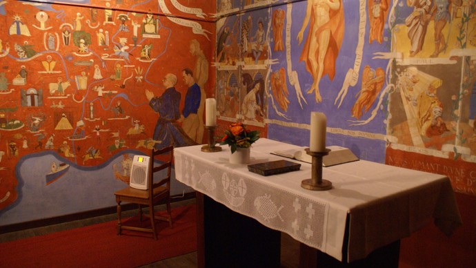 Foto der Ostwand der Französischen Kapelle Foto der Ostwand der Französischen Kapelle